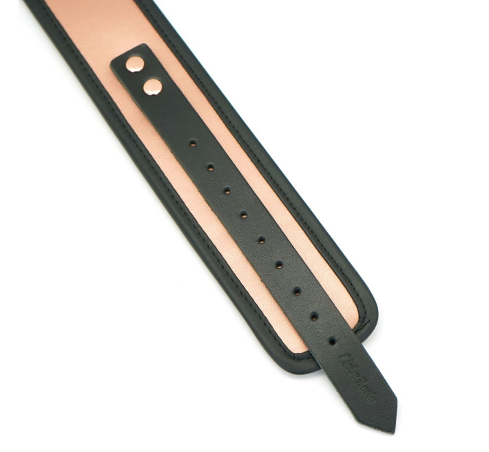 Широкий нашийник з повідцем Liebe Seele Rose Gold Memory Collar with Leash, натуральна шкіра