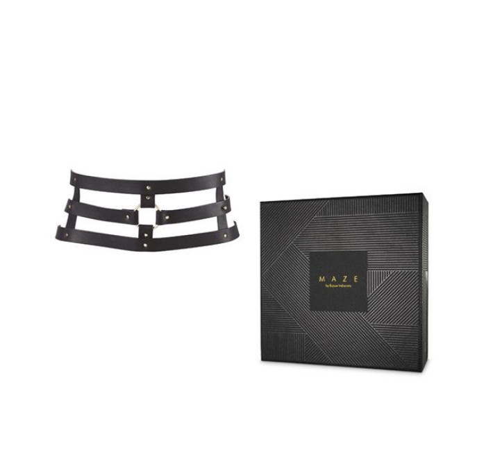 Портупея-пояс Bijoux Indiscrets MAZE Wide Belt and Restraints Чорна