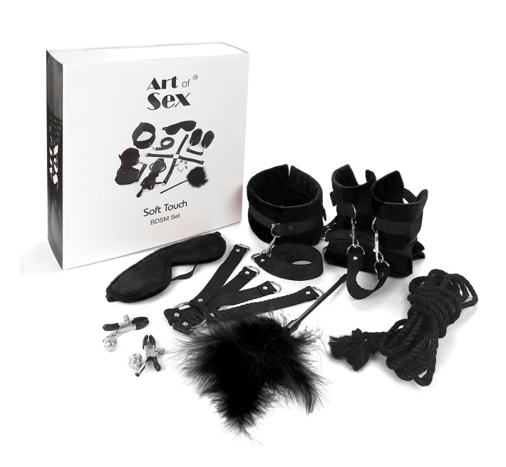BDSM-набор Art of Sex – Soft Touch BDSM Set, черный, 9 предметов