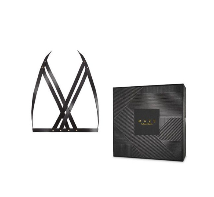 Портупея Bijoux Indiscrets MAZE Halter Bra Harness Черная