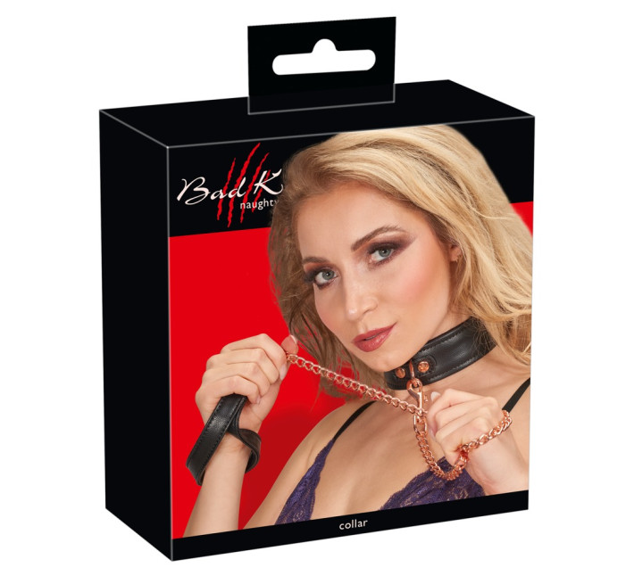Нашийник з повідцем Bad Kitty Collar Чорний
