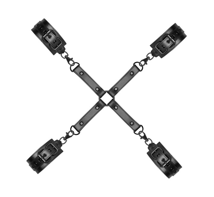 Крестовина с наручниками и поножами Bedroom Fantasies: Hogtie with Hand and Ankle Cuffs