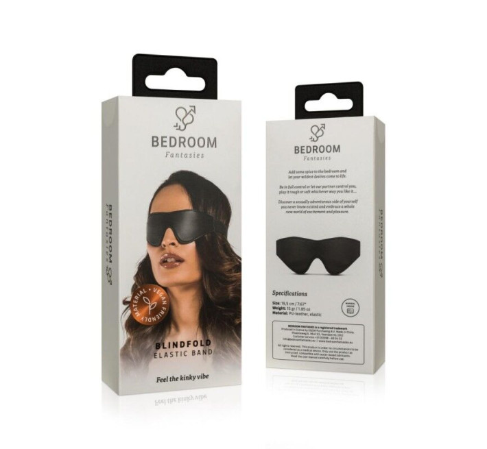 Маска Bedroom Fantasies: Faux Leather Blindfold, чорна