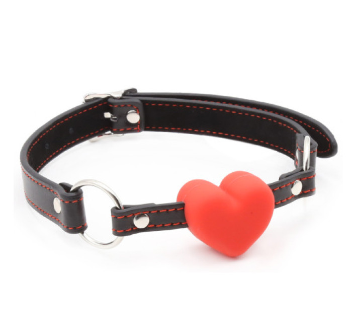 Кляп DS Fetish Mouth gag heart red/black