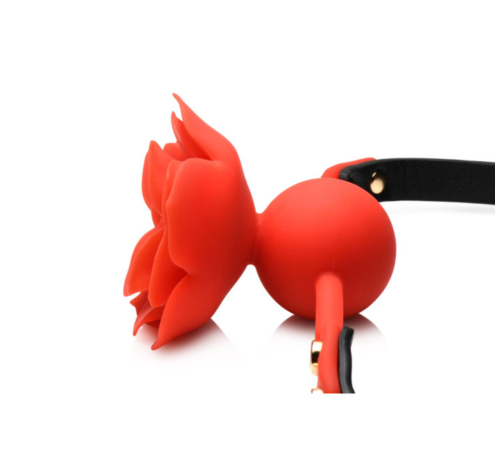 Силіконовий кляп з трояндою Master Series: Blossom Silicone Rose Gag – Red