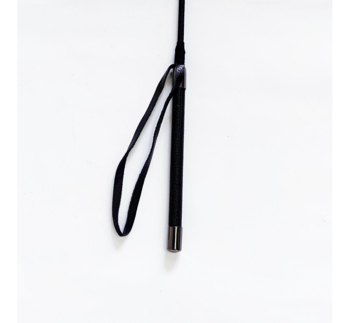 Стек із сріблястою вставкою на ручці DS Fetish Crop black L, 55 см