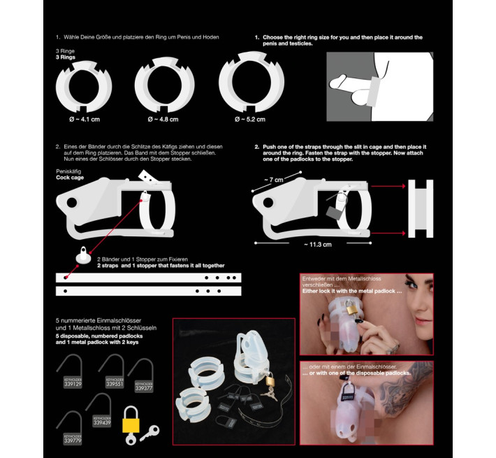 Пояс вірності You2Toys Cock Cage Set, 15 шт.