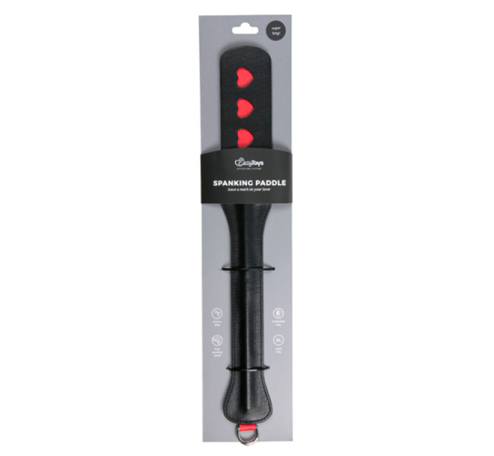 Падл із серцем EasyToys Long Leather Paddle With Heart
