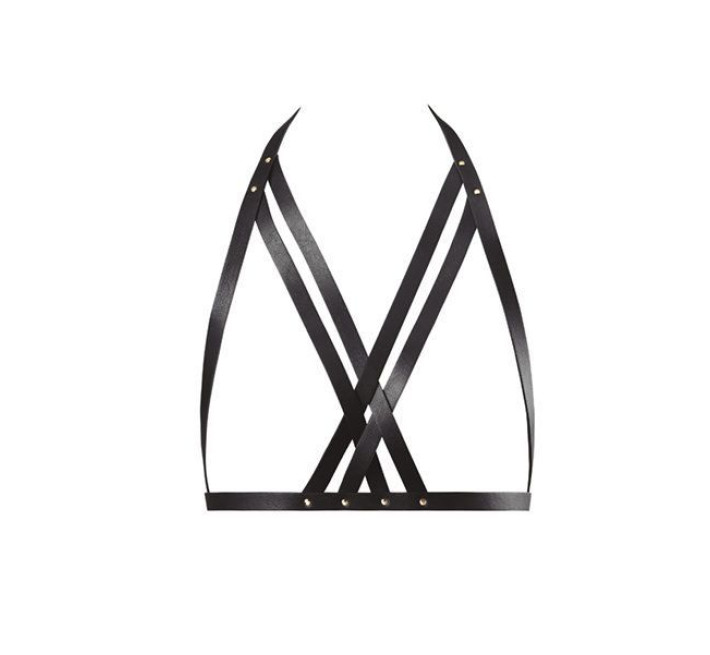 Портупея Bijoux Indiscrets MAZE Halter Bra Harness Черная