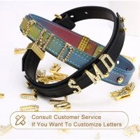 Чокер із золотими літерами SMD зі стразами Lockink Sevanda, шкіряний, чорний