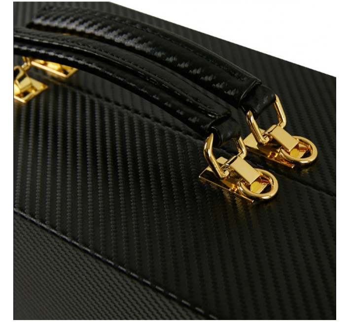 Шкаф-чемодан для БДСМ аксессуаров Upko, из итальянской кожи, черный, 14 предметов