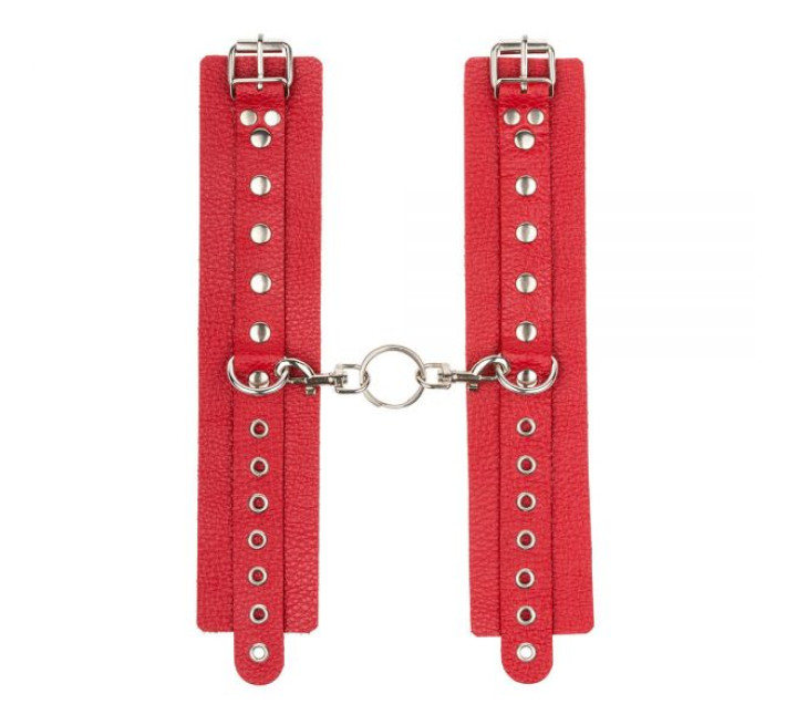Наручники sLash Leather Double Fix Hand Cuffs, Red