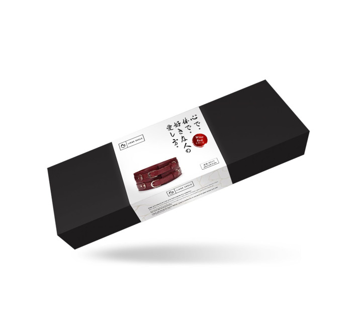 Шкіряний пояс для бондажу Liebe Seele Wine Red Waist Cuff, M Size