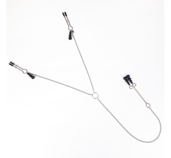 Затискачі для сосків та клітора Art of Sex Nipple and clit clamps Black Pearl