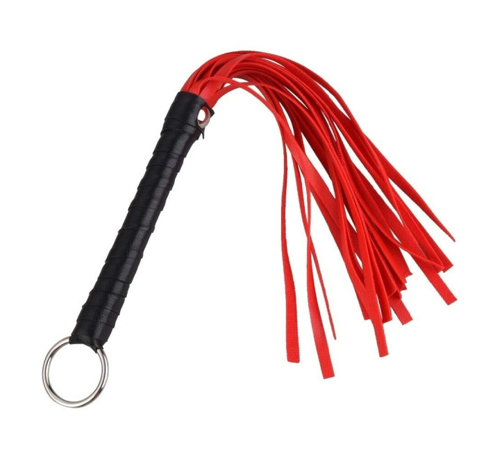 Флогер міні DS Fetish екошкіра, червоно-чорний, 28 см