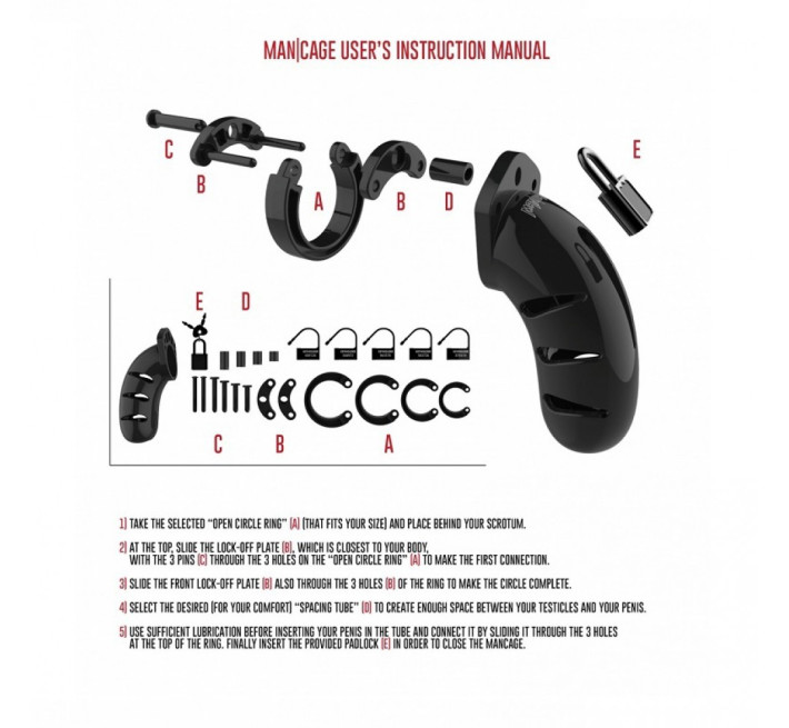 Пояс верности ManCage 06 Chastity Cage черный