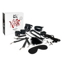 Набір BDSM Art of Sex – Set Leather, 10 предметів, чорний, натуральна шкіра Набір BDSM Art of Sex – Set Leather, 10 предметів, чорний, натуральна шкіра