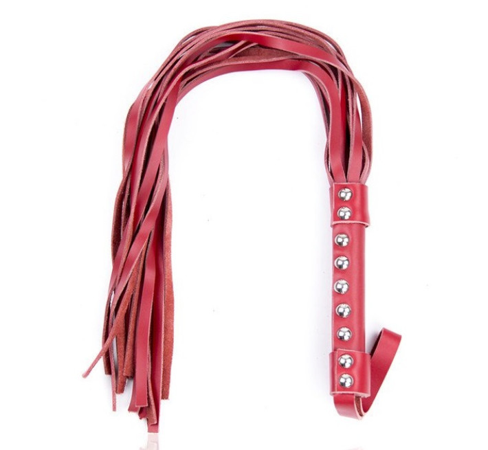 Флоггер DS Fetish Leather flogger suede leather red 50 см