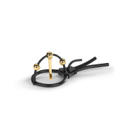 Утяжка для пеніса Mystim Plunging Pete, позолочена, з двома кульками та коротким уретральним зондом Утяжка для пеніса Mystim Plunging Pete, позолочена, з двома кульками та коротким уретральним зондом