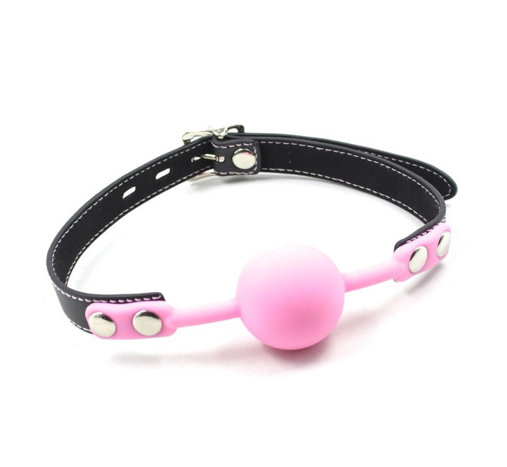 Кляп DS Fetish Silicone ball gag with lock силіконовий із замком Рожевий