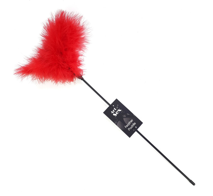 Щекоталка с пером индюка Art of Sex – Feather Paddle, красная
