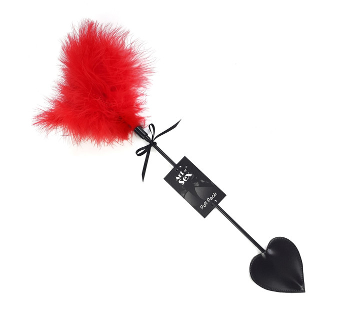 Щекоталка со шлепалкой Пика Art of Sex – Puff Peak, красная