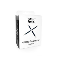 Хрестовина з натуральної шкіри Art of Sex – 4 Way Connector, чорний Хрестовина з натуральної шкіри Art of Sex – 4 Way Connector, чорний