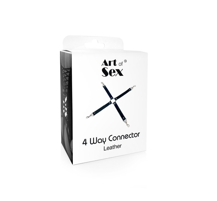 Хрестовина з натуральної шкіри Art of Sex – 4 Way Connector, чорний