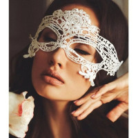 Маска ажурная маскарадная DS Fetish, на атласных лентах, белая
