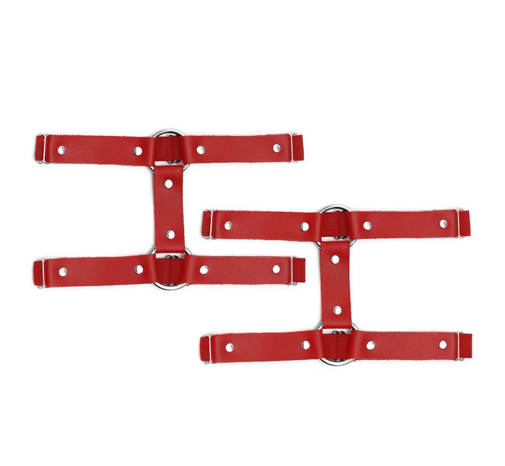 Гартери на ногу із натуральної шкіри Art of Sex - Kristina Leg Garters 2 шт Червоні