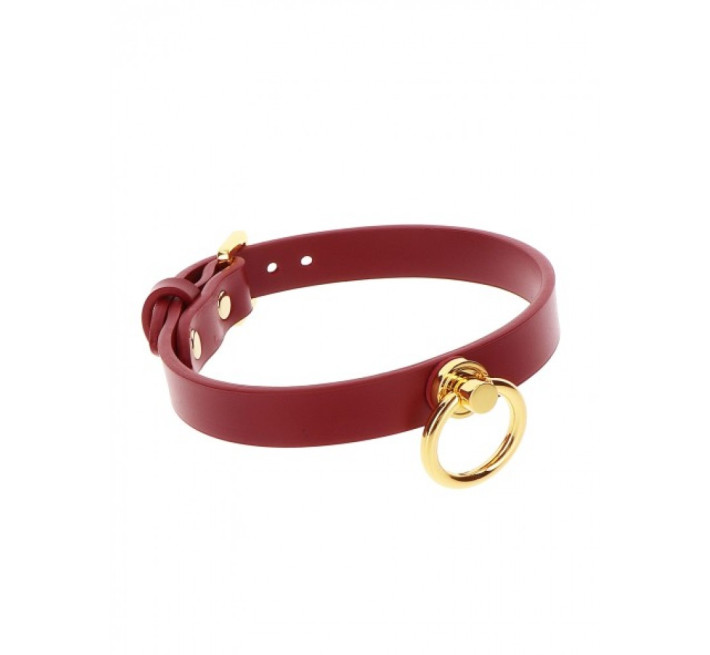Ошейник с кольцом и поводком Taboom, красный