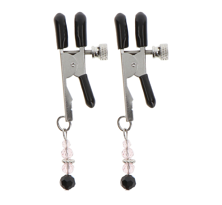 Затискачі на соски з намистинами Taboom Clamps With Beads сріблясті
