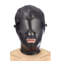 Каптур для БДСМ зі знімною маскою Fetish Tentation BDSM hood in leatherette with removable mask Каптур для БДСМ зі знімною маскою Fetish Tentation BDSM hood in leatherette with removable mask