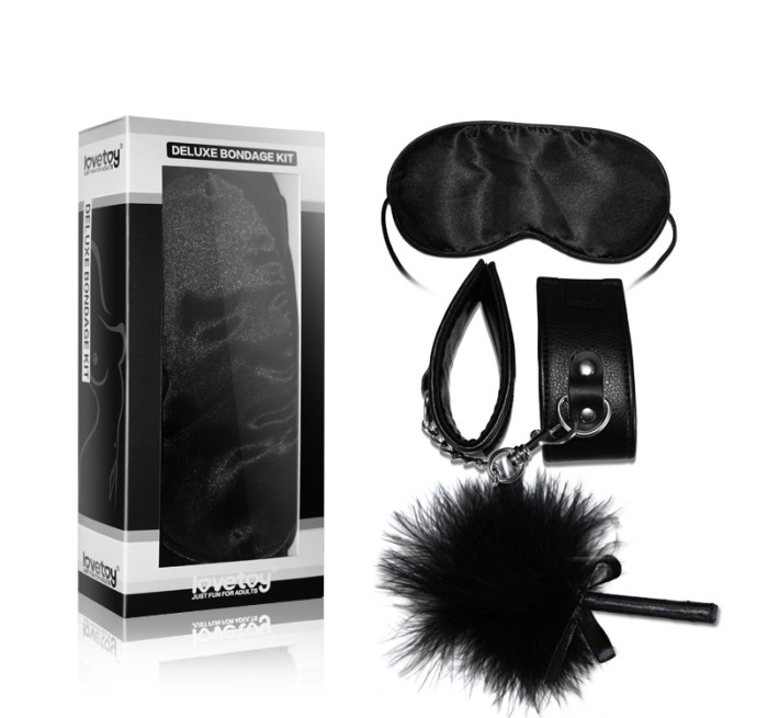 Набір БДСМ LoveToy Deluxe Bondage Kit (маска, наручники, пір'їнка)
