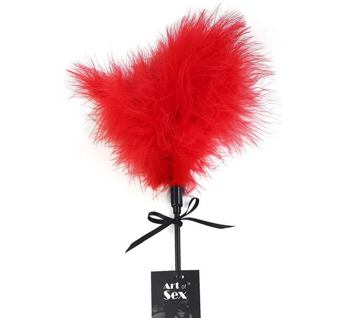 Щекоталка со шлепалкой Пика Art of Sex – Puff Peak, красная