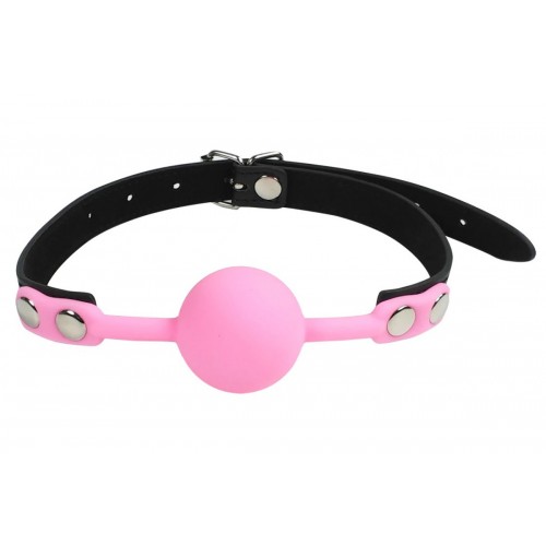 Кляп силіконовий DS Fetish Silicone ball gag metal accesso pink