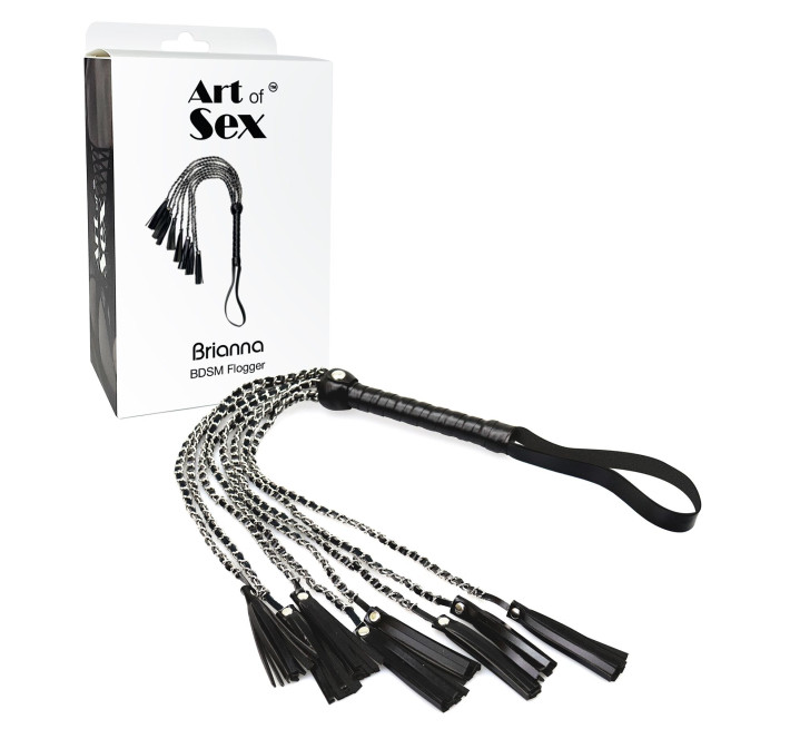 Ажурний батіг з екошкіри Art of Sex - Brianna, колір чорний