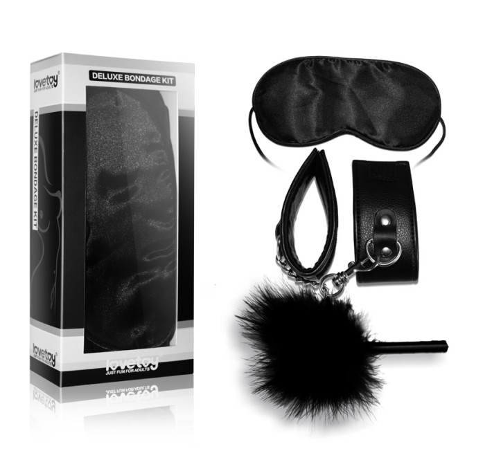 Набір БДСМ LoveToy Deluxe Bondage Kit (маска, наручники, пір'їнка)