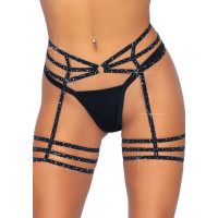 Гартери Leg Avenue Rhinestone garter strapps Black Гартери Leg Avenue Rhinestone garter strapps Black