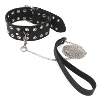 Ошейник Art of Sex - Tessa с поводком из натуральной кожи, цвет черный Ошейник Art of Sex - Tessa с поводком из натуральной кожи, цвет черный