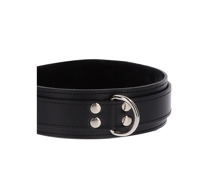Ошейник с D-образным кольцом и заклепками Taboom, веганская кожа, черный, 44 см