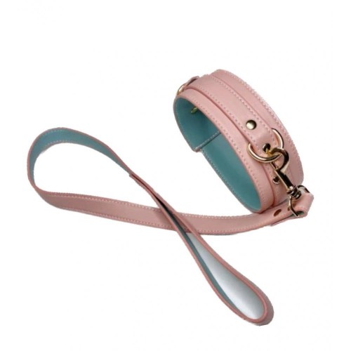 Нашийник з повідцем DS Fetish Collar with leash pink