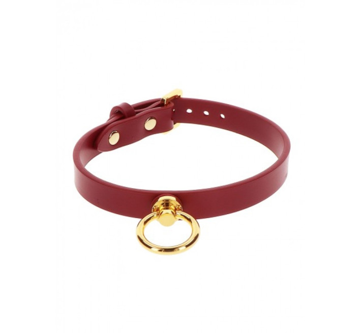 Ошейник с кольцом и поводком Taboom, красный