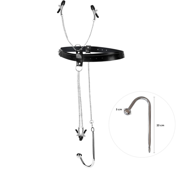 Бондажний набір із металевим анальним гаком №2 Art of Sex Blanca Bondage set with anal hook №2
