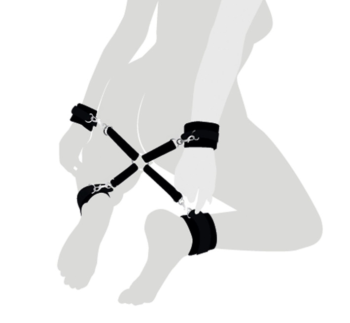 Хрестовина з натуральної шкіри Art of Sex – 4 Way Connector, чорний