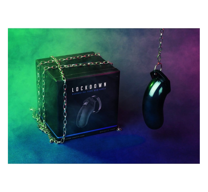 Пояс вірності ManCage Lockdown Chastity Cage, чорний, M