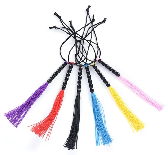 Міні флогер DS Fetish Leather flogger Фіолетовий, 22 см