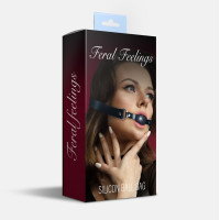 Кляп силіконовий Feral Feelings Silicon Ball Gag Black/Black, чорний ремінець, чорна кулька