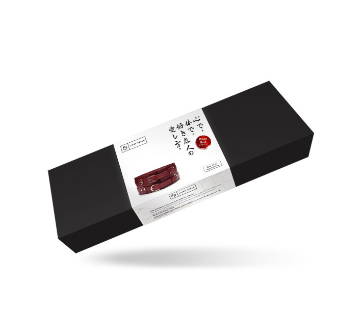 Шкіряний пояс для бондажу Liebe Seele Wine Red Waist Cuff, S Size