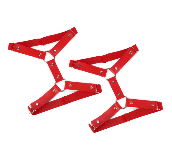 Гартери на ногу із натуральної шкіри Art of Sex - Kristina Leg Garters 2 шт Червоні